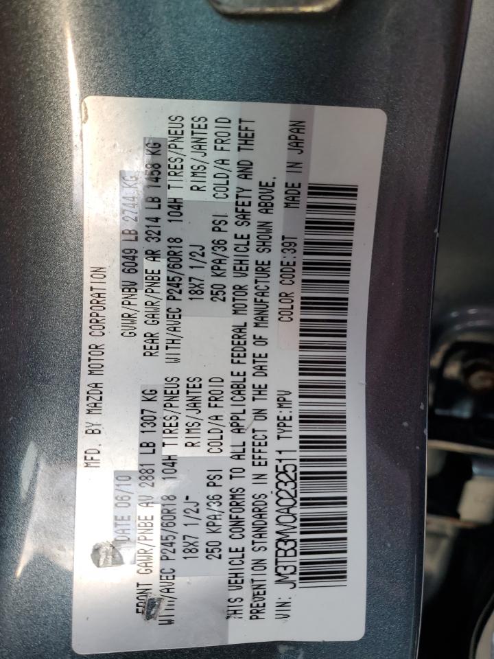 2010 Mazda Cx-9 VIN: JM3TB3MV0A0232511 Lot: 90969085