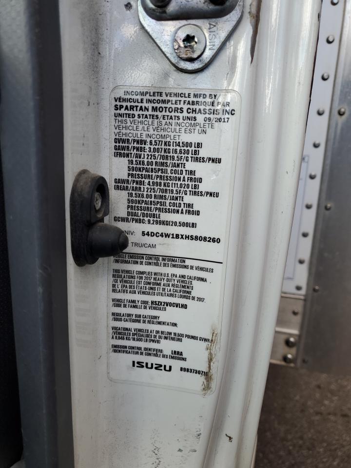 2017 Isuzu Npr Hd VIN: 54DC4W1BXHS808260 Lot: 93039445