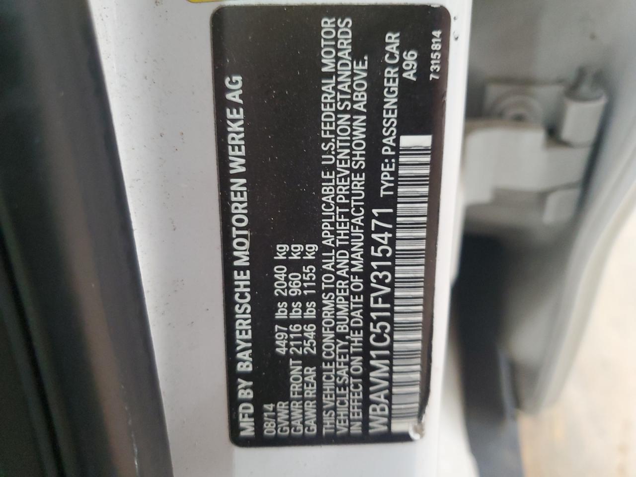 Фото: WBAVM1C51FV315471