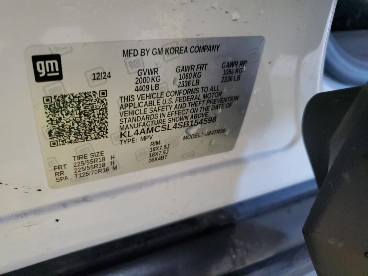 2025 Buick Encore Gx Preferred VIN: KL4AMCSL4SB154598 Lot: 92512995