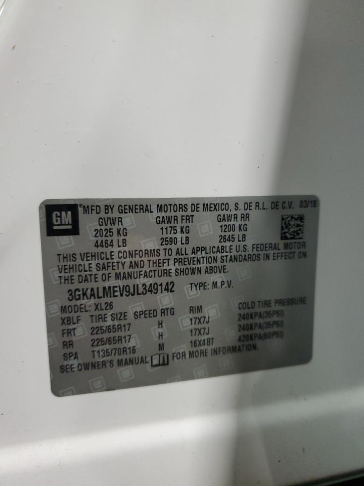 2018 GMC Terrain Sle VIN: 3GKALMEV9JL349142 Lot: 91591785