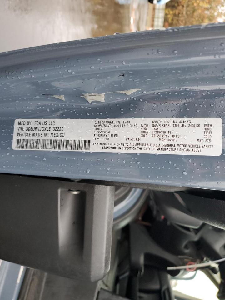 2020 Ram Promaster 3500 Delivery Van VIN: 3C6URVJGXLE132220 Lot: 90248365