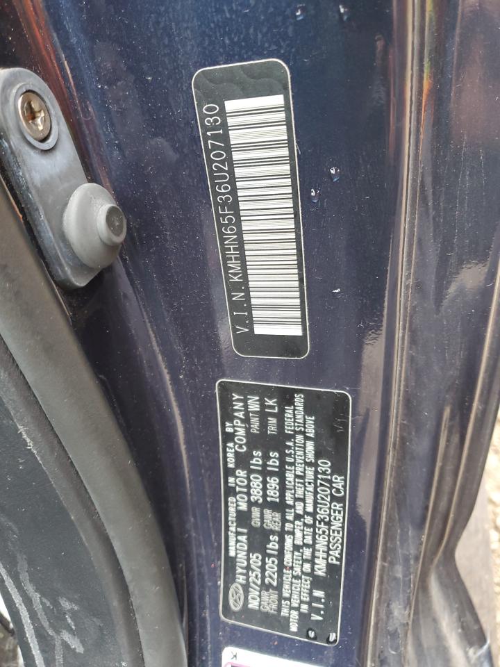 2006 Hyundai Tiburon Gt VIN: KMHHN65F36U207130 Lot: 89440875