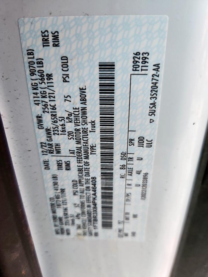 2023 Ford Transit 250 Delivery Van VIN: 1FTBR3X84PKA46408 Lot: 92024125