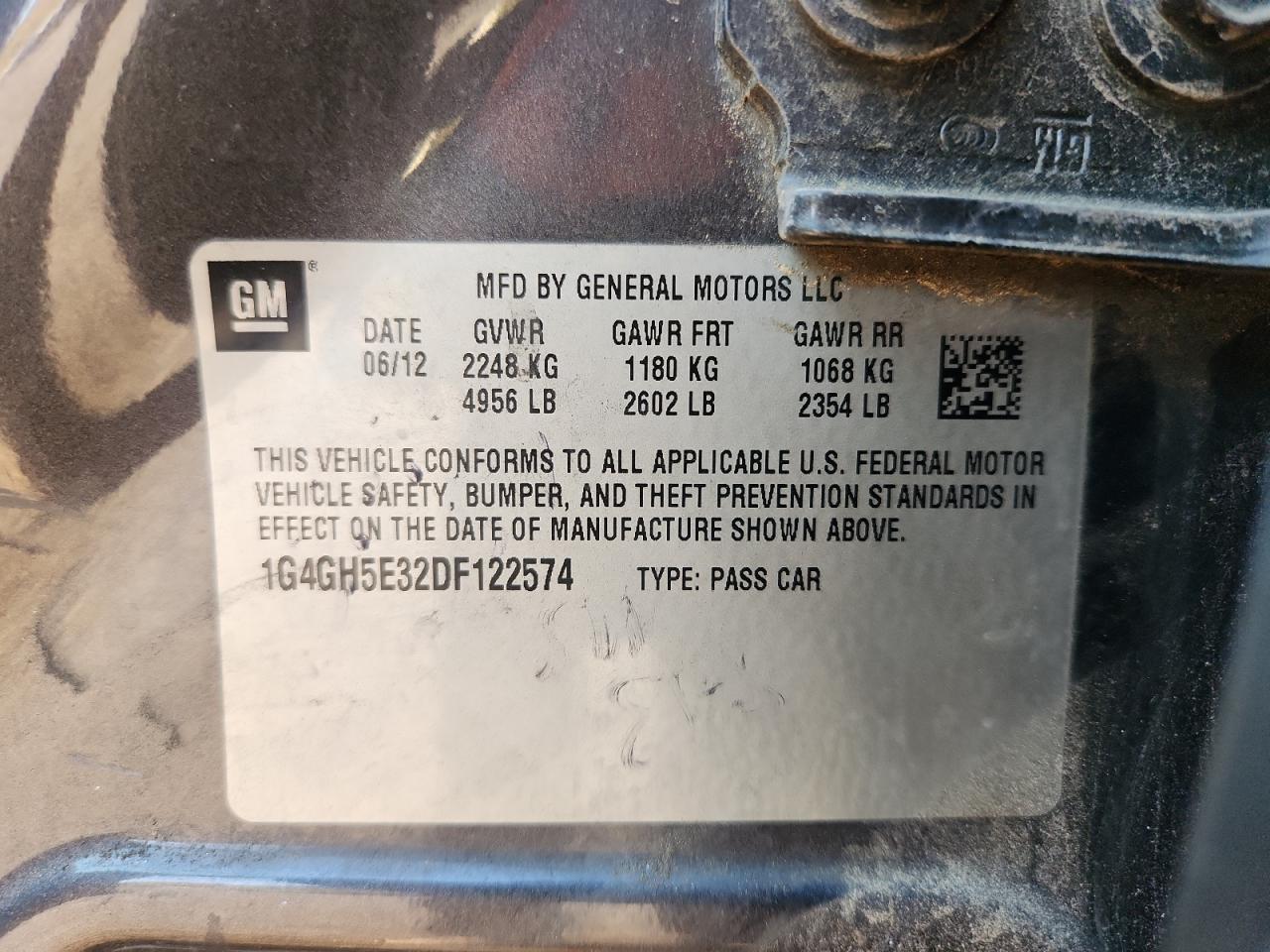 2013 Buick Lacrosse Premium VIN: 1G4GH5E32DF122574 Lot: 93001125