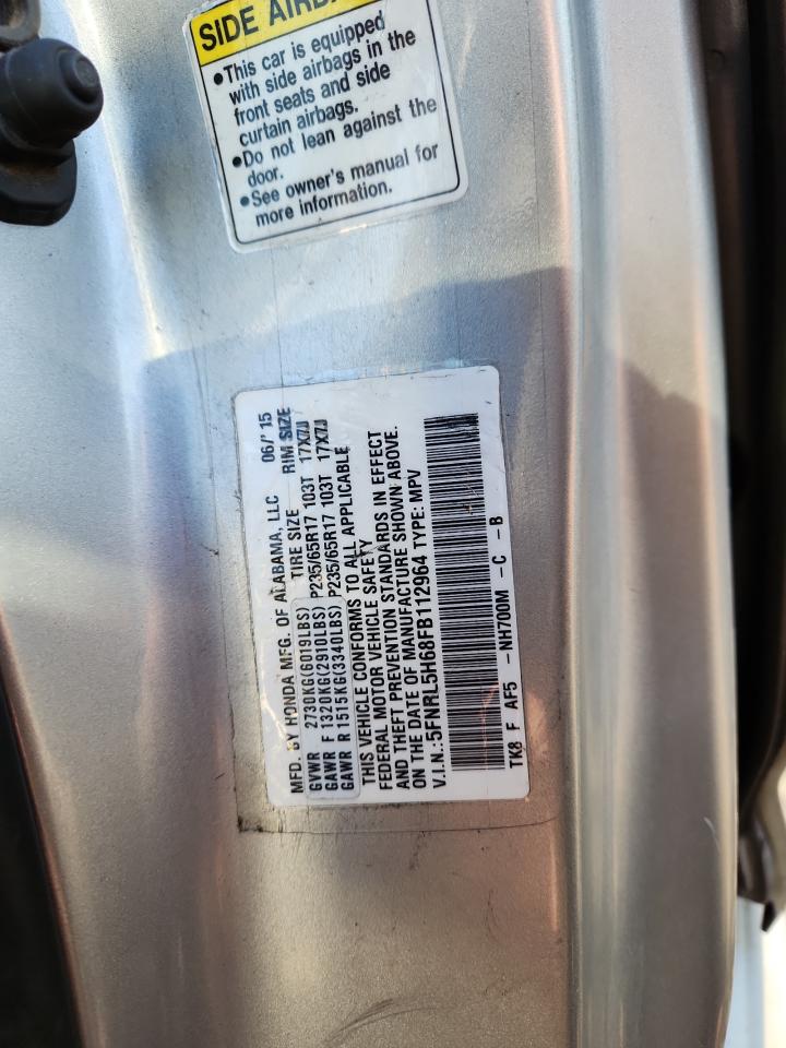 2015 Honda Odyssey Exl VIN: 5FNRL5H68FB112964 Lot: 93607855