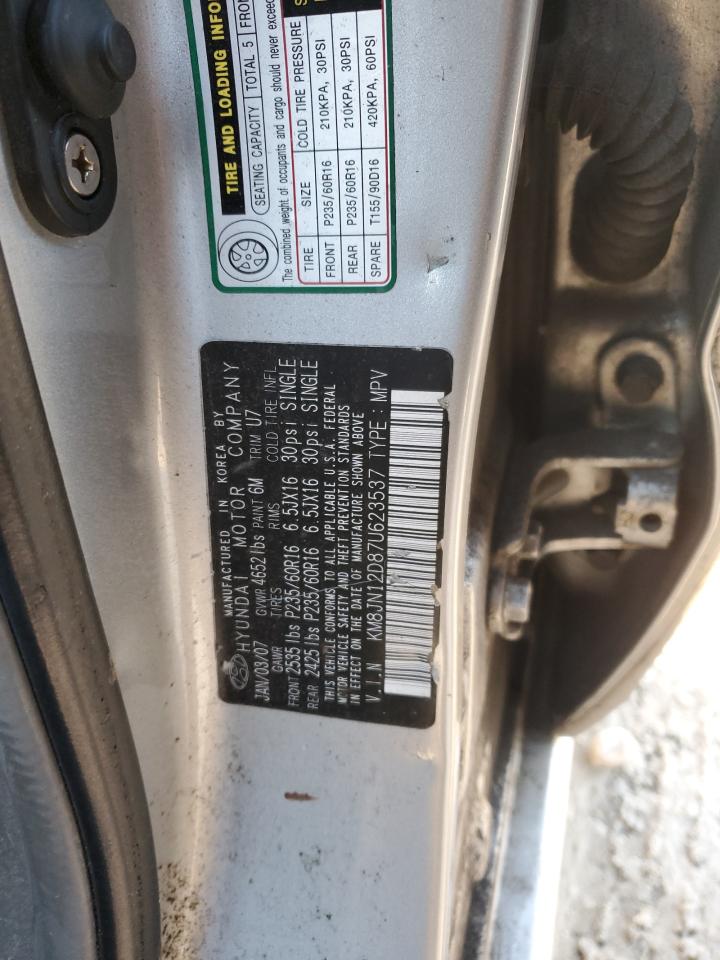 2007 Hyundai Tucson Se VIN: KM8JN12D87U623537 Lot: 92229325