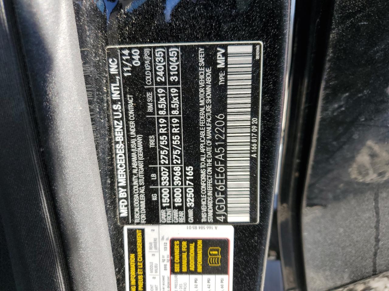 2015 Mercedes-Benz Gl 450 4Matic VIN: 4JGDF6EE6FA512206 Lot: 91943385