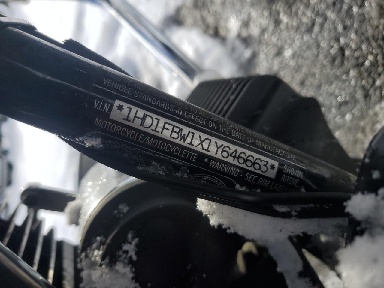 2001 Harley-Davidson Flhri VIN: 1HD1FBW1X1Y646663 Lot: 91906795