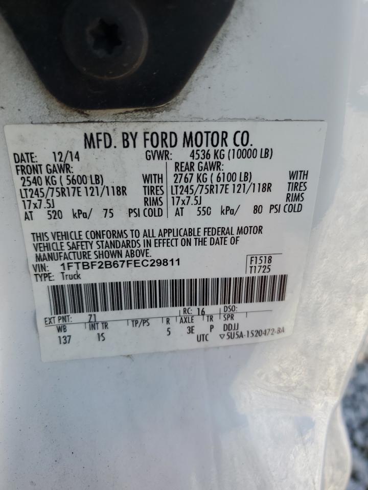 2015 Ford F250 Super Duty VIN: 1FTBF2B67FEC29811 Lot: 90344305