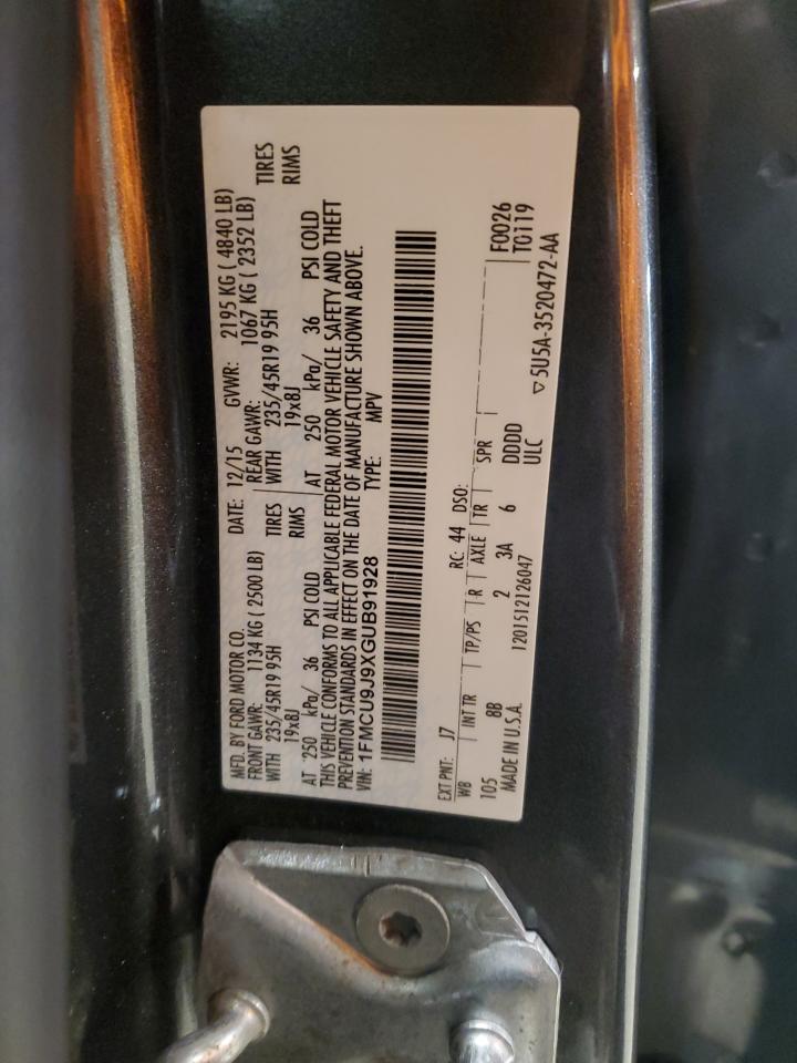 2016 Ford Escape Titanium VIN: 1FMCU9J9XGUB91928 Lot: 92348355