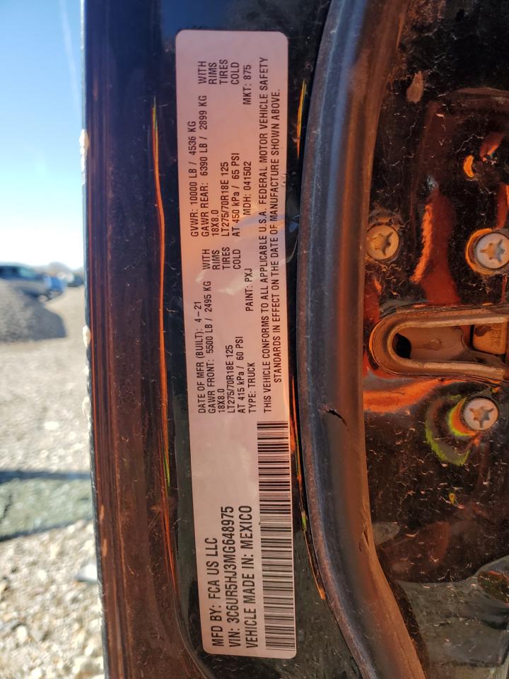 2021 Ram 2500 Tradesman VIN: 3C6UR5HJ3MG648975 Lot: 91459235