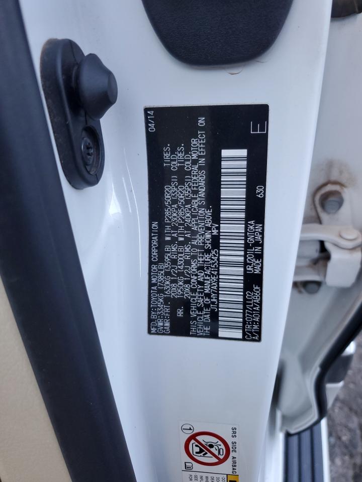 2014 Lexus Lx 570 VIN: JTJHY7AX9E4153425 Lot: 92118285