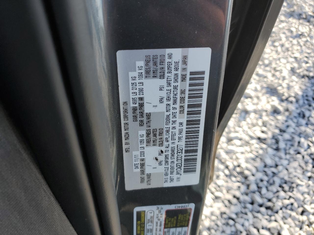 2012 Mazda 5 VIN: JM1CW2DL0C0130277 Lot: 93451545