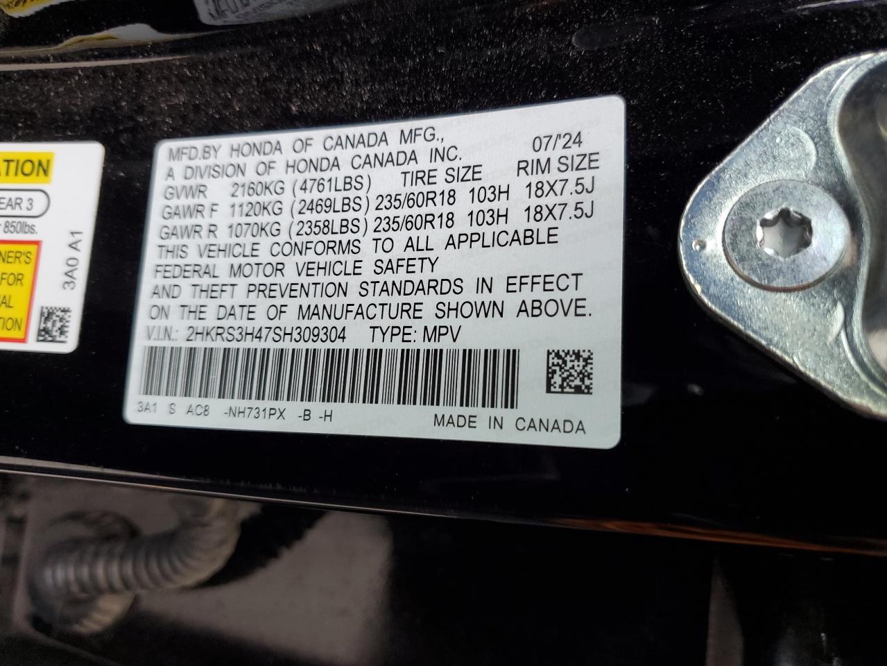 2025 Honda Cr-V Ex VIN: 2HKRS3H47SH309304 Lot: 91720825