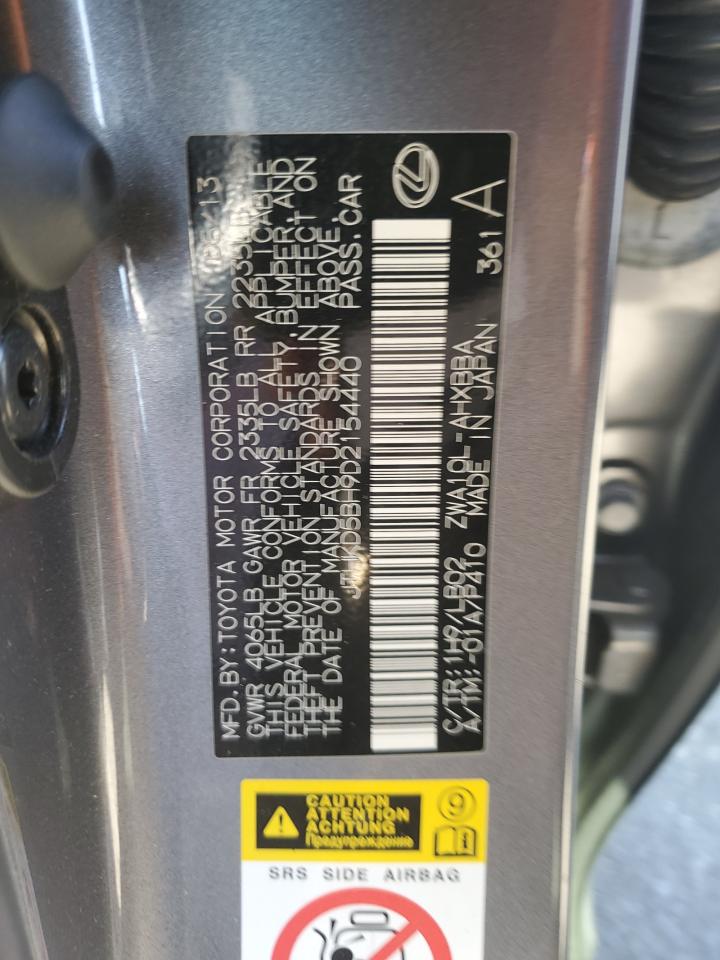 2013 Lexus Ct 200 VIN: JTHKD5BH9D2154440 Lot: 91728305