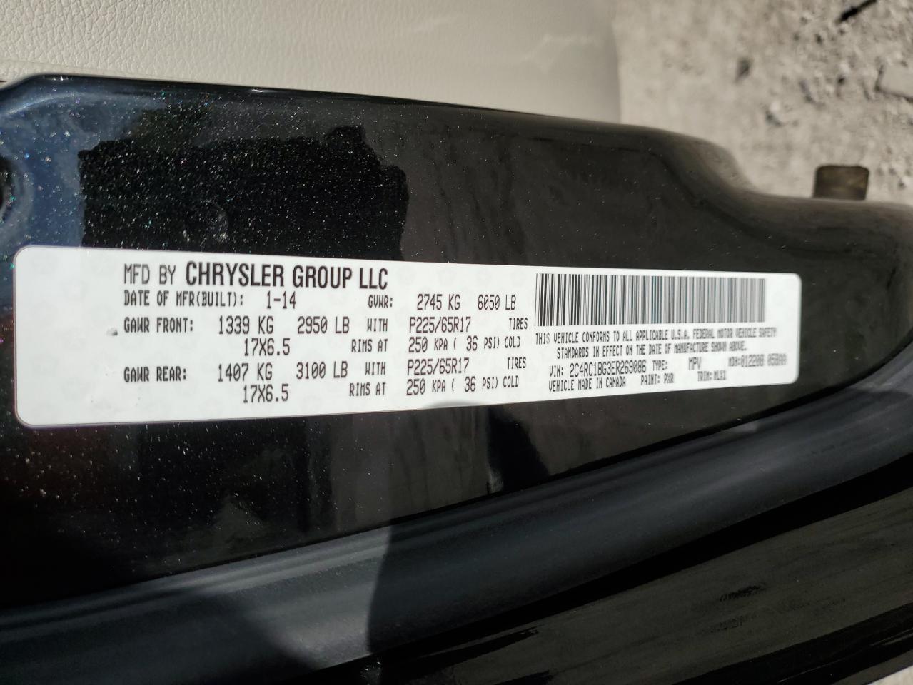 2014 Chrysler Town & Country Touring VIN: 2C4RC1BG3ER269086 Lot: 91625685