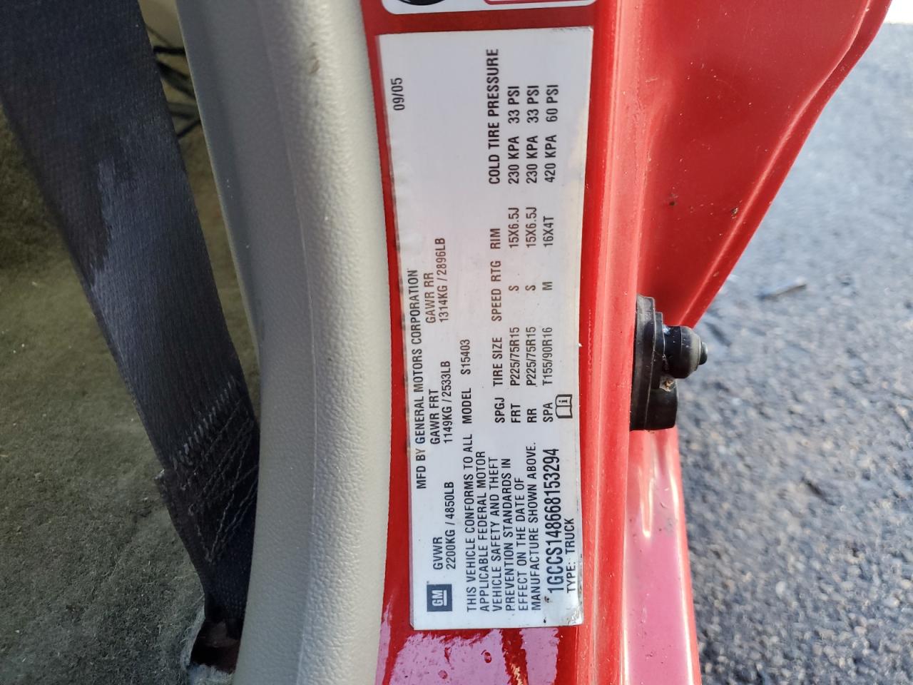 2006 Chevrolet Colorado VIN: 1GCCS148668153294 Lot: 92198795