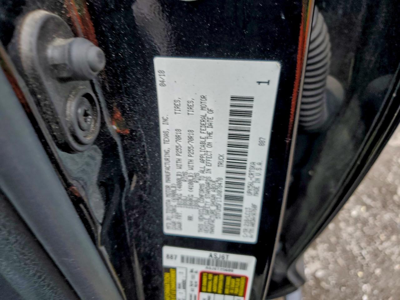 2018 Toyota Tundra Double Cab Sr VIN: 5TFUM5F17JX078478 Lot: 93886365