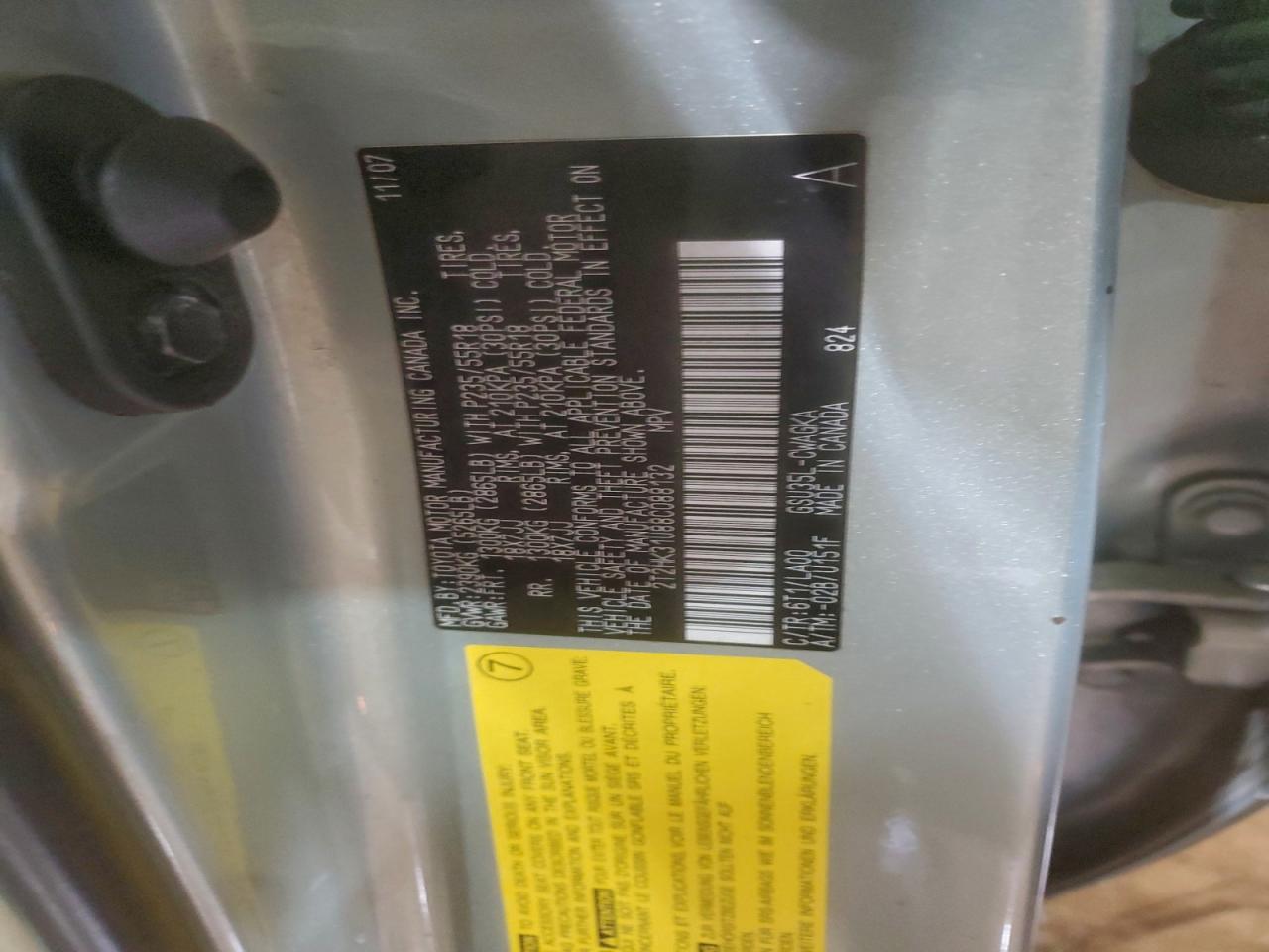 2008 Lexus Rx 350 VIN: 2T2HK31U88C088132 Lot: 94347965