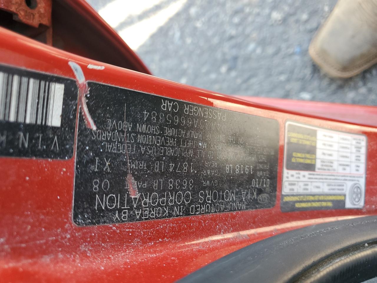 2010 Kia Rio Lx VIN: KNADH4A35A6665384 Lot: 91260045