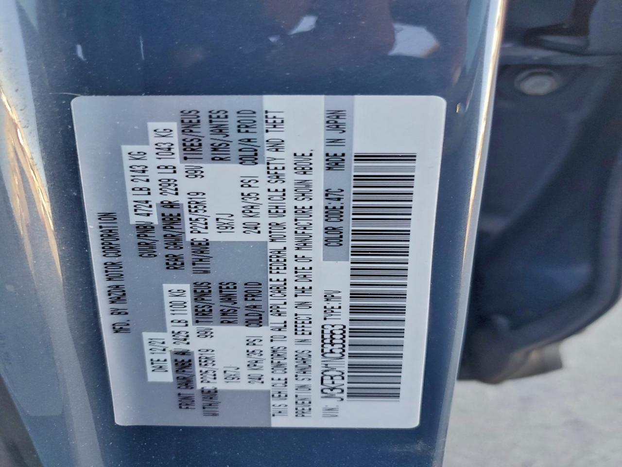 2022 Mazda Cx-5 Preferred VIN: JM3KFBCM1N0536553 Lot: 94268545