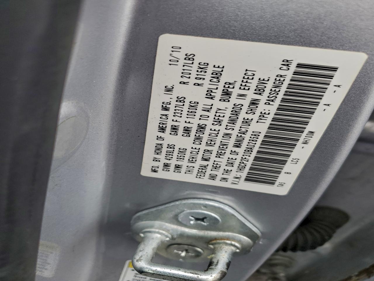 2011 Honda Accord Lx VIN: 1HGCP2F30BA028580 Lot: 94589655