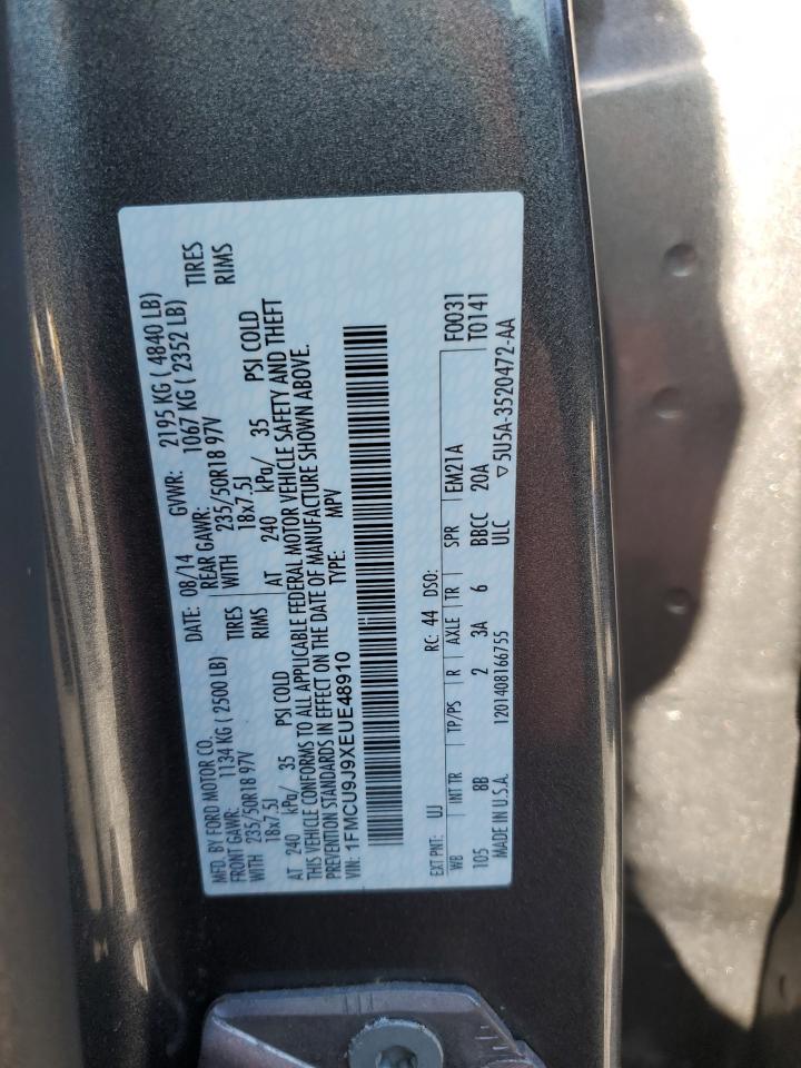 2014 Ford Escape Titanium VIN: 1FMCU9J9XEUE48910 Lot: 92589825