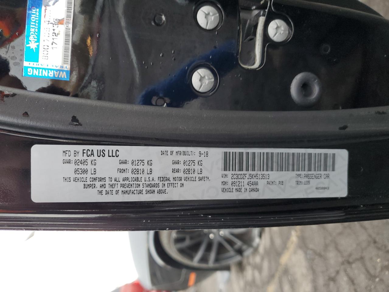 2019 Dodge Challenger R/T Scat Pack VIN: 2C3CDZFJ5KH513513 Lot: 92120705