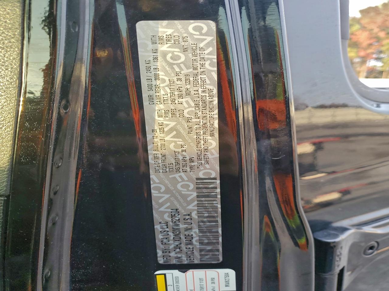 2021 Jeep Wrangler Unlimited Sport VIN: 1C4HJXDN3MW627504 Lot: 94045025