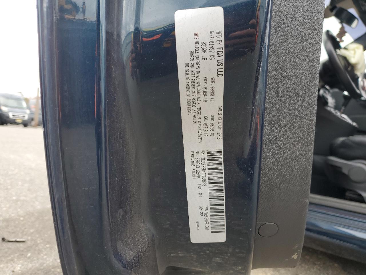 2015 Fiat 500 Sport VIN: 3C3CFFBR4FT638679 Lot: 92573355