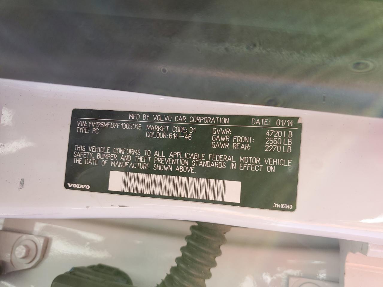 2015 Volvo S60 Premier VIN: YV126MFB7F1305015 Lot: 90578755