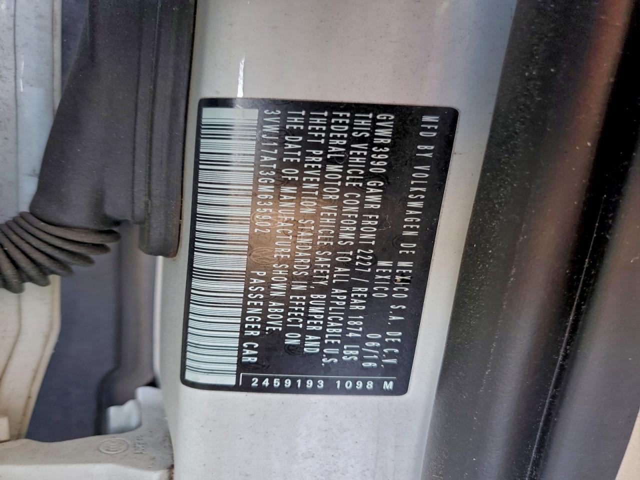 2016 Volkswagen Beetle Se VIN: 3VWJ17AT3GM635902 Lot: 94061525