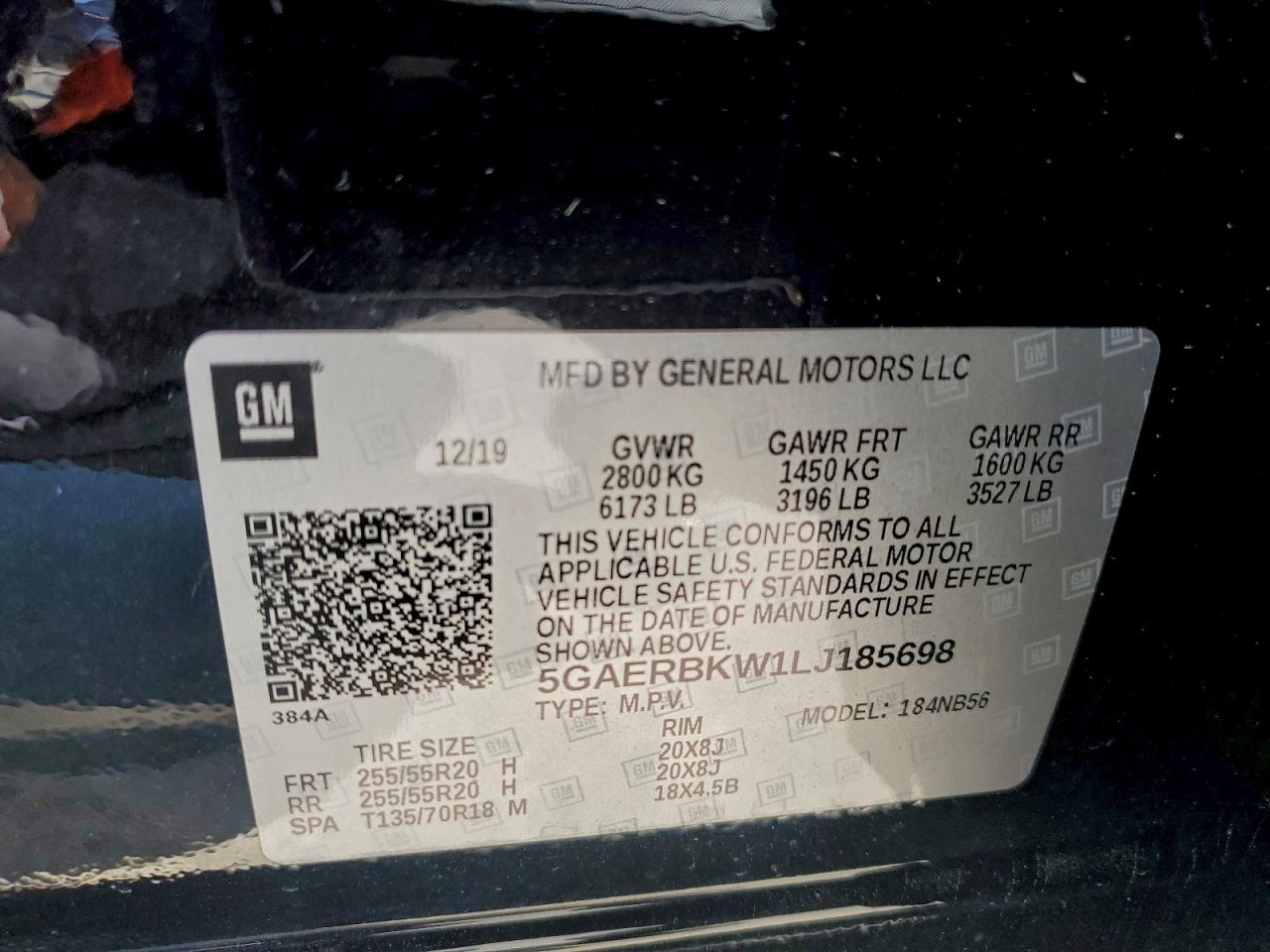 2020 Buick Enclave Essence VIN: 5GAERBKW1LJ185698 Lot: 91265595