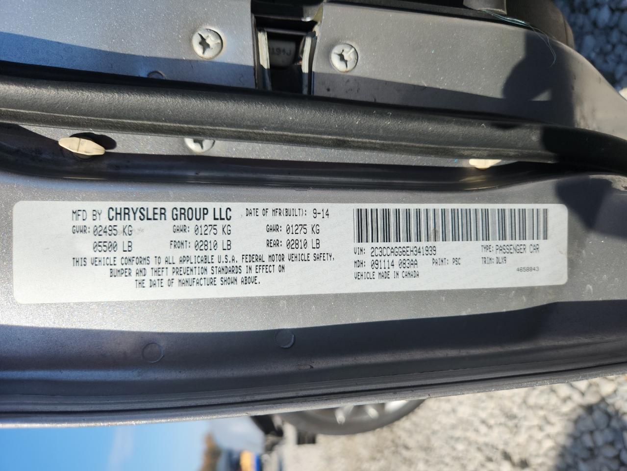 2014 Chrysler 300 S VIN: 2C3CCAGG6EH341939 Lot: 92788535