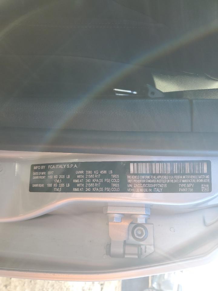 2017 Jeep Renegade Trailhawk VIN: ZACCJBCBXHPF74016 Lot: 92611525