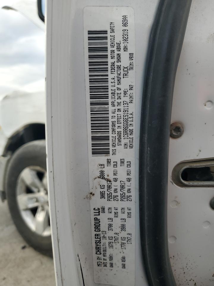 2014 Ram 1500 Slt VIN: 1C6RR6GG6ES191137 Lot: 91856315