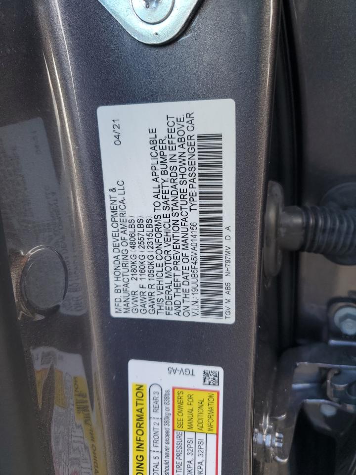 2021 Acura Tlx Technology VIN: 19UUB5F45MA014156 Lot: 91138225