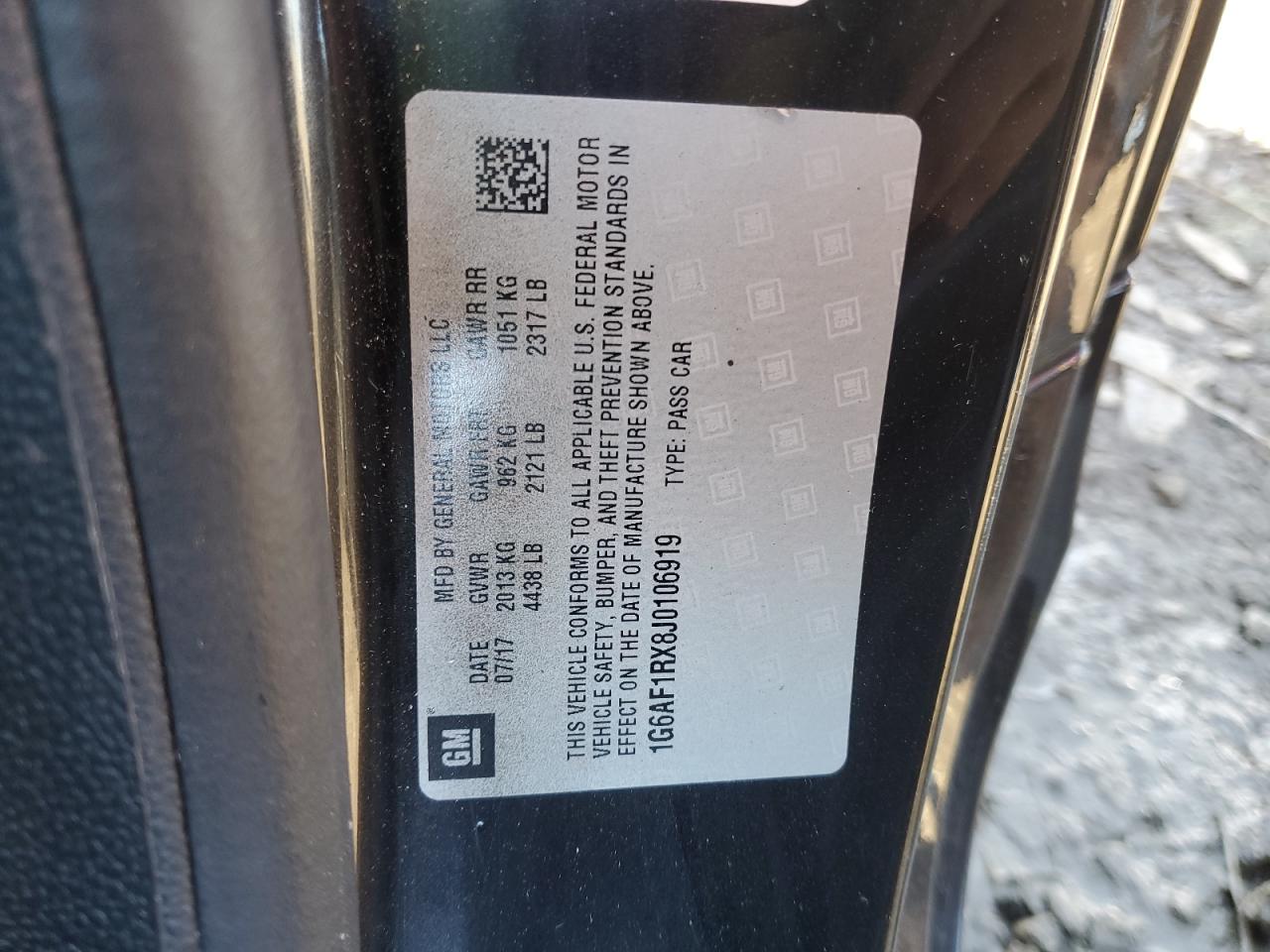 2018 Cadillac Ats Luxury VIN: 1G6AF1RX8J0106919 Lot: 90920435