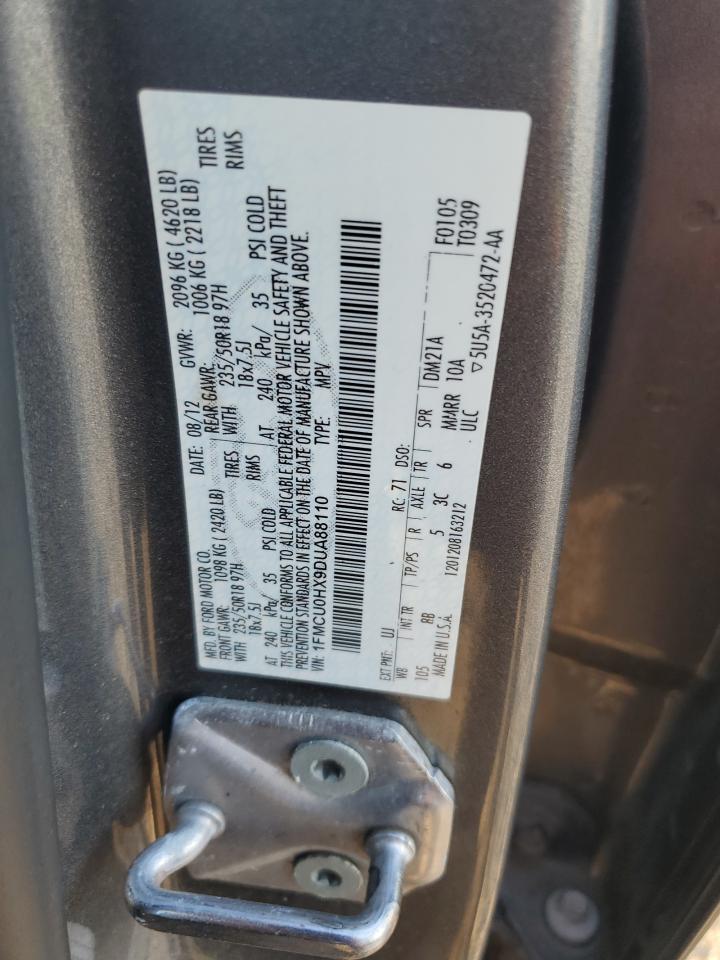 2013 Ford Escape Sel VIN: 1FMCU0HX9DUA88110 Lot: 91932365