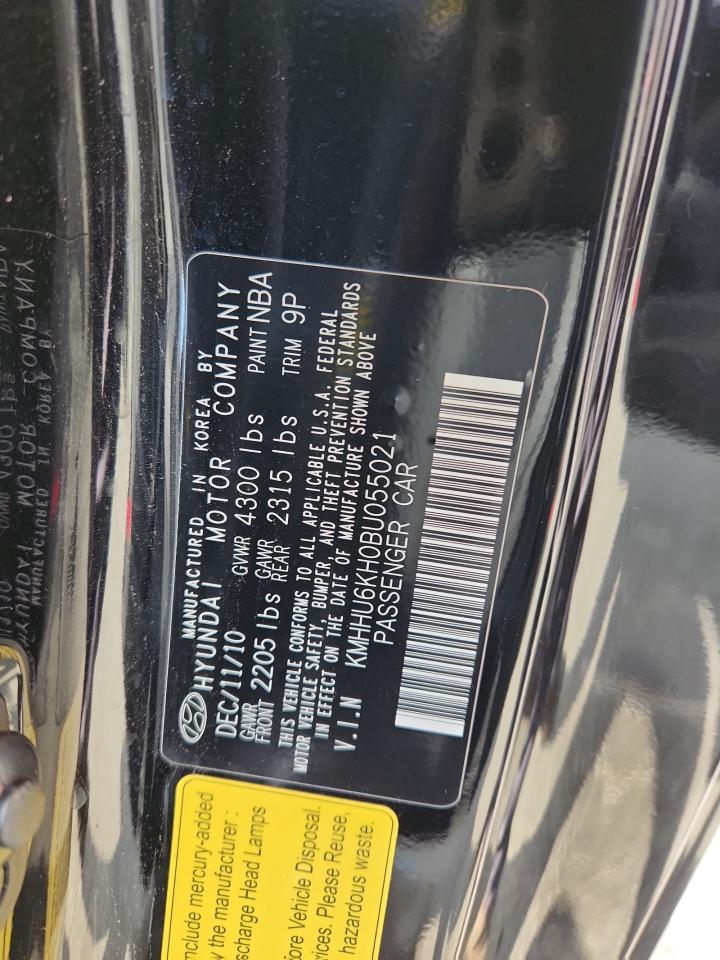 2011 Hyundai Genesis Coupe 3.8L VIN: KMHHU6KH0BU055021 Lot: 93375515