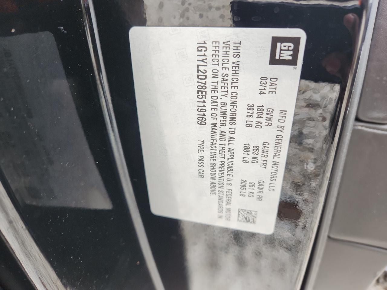 2014 Chevrolet Corvette Stingray Z51 3Lt VIN: 1G1YL2D78E5119169 Lot: 93259525