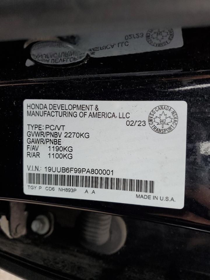 2023 Acura Tlx Platinum Elite VIN: 19UUB6F99PA800001 Lot: 92991335