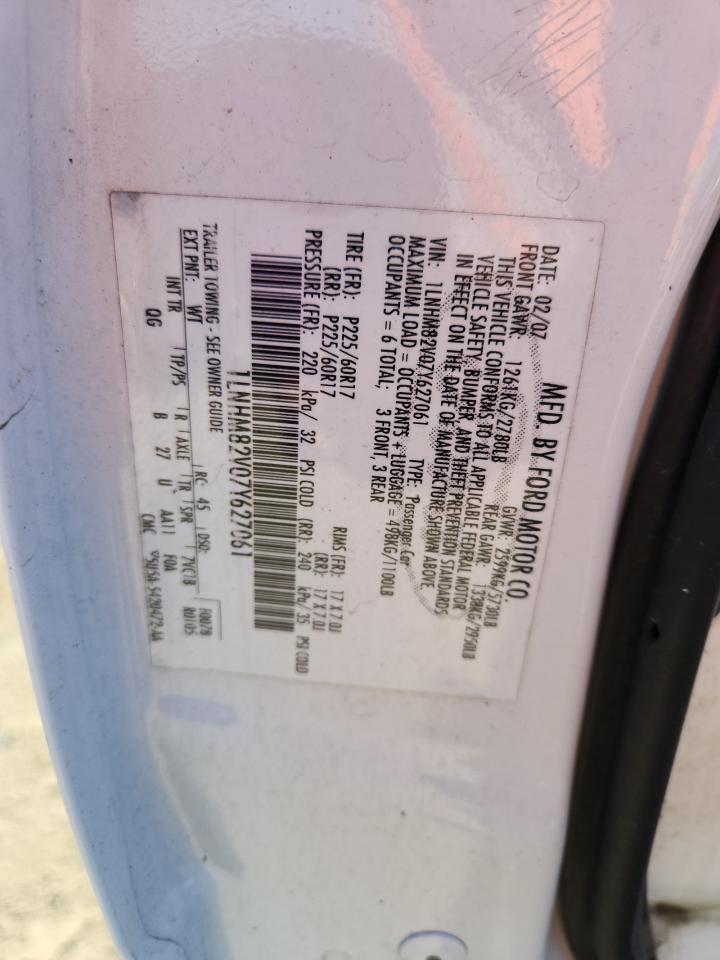 2007 Lincoln Town Car Signature Limited VIN: 1LNHM82V07Y627061 Lot: 91596865