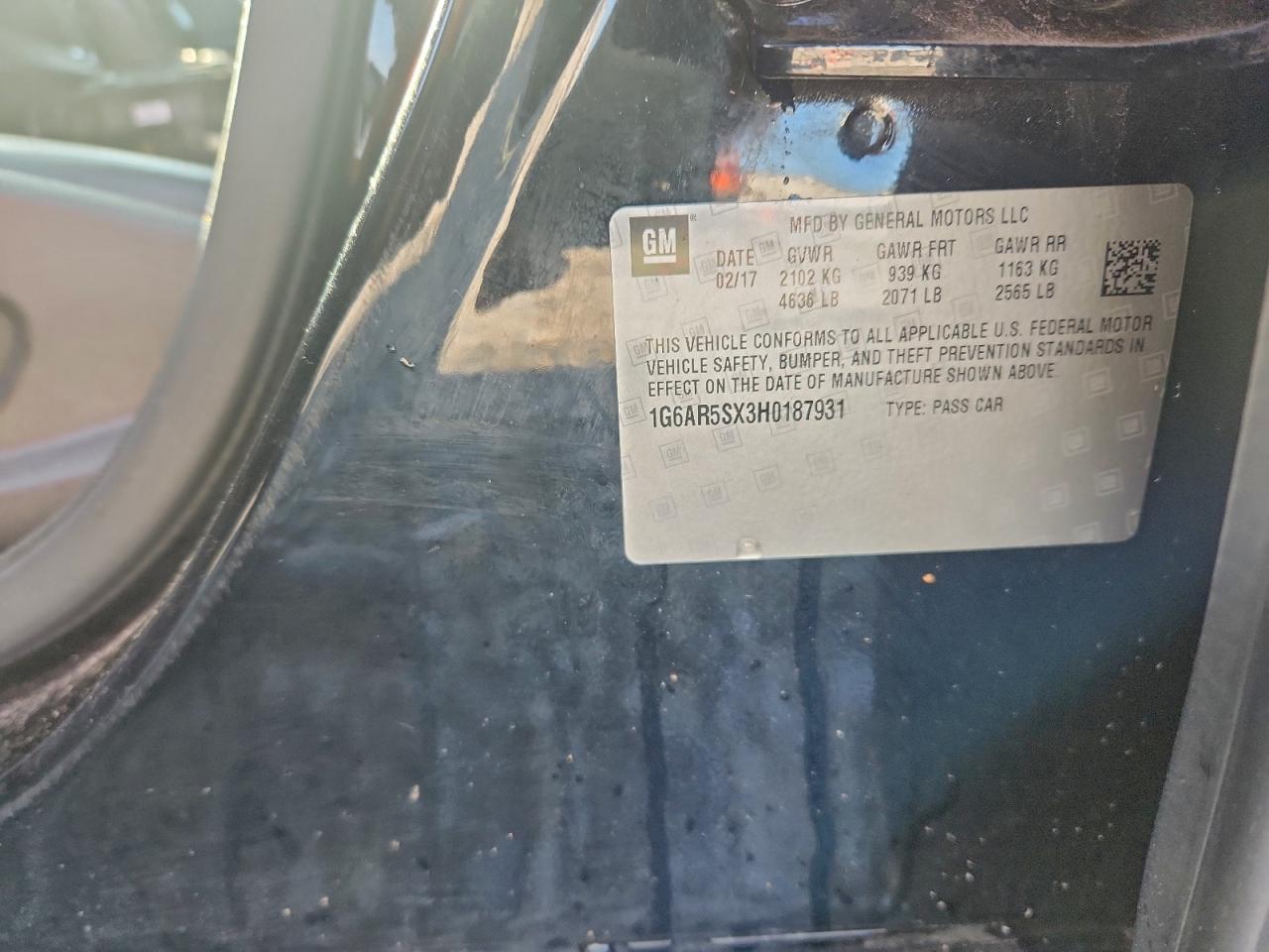 2017 Cadillac Cts Luxury VIN: 1G6AR5SX3H0187931 Lot: 94195245