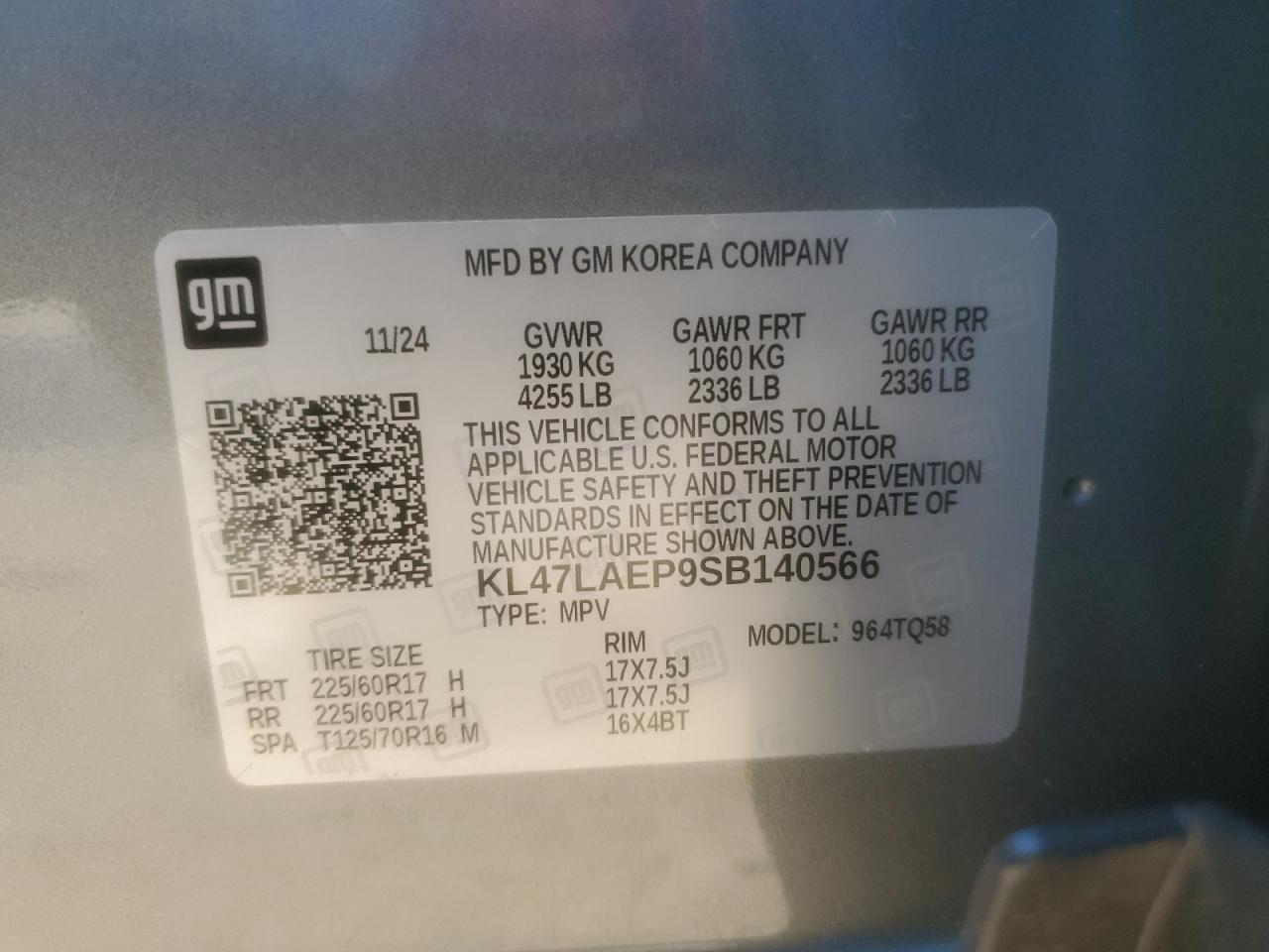 2025 Buick Envista Preferred VIN: KL47LAEP9SB140566 Lot: 92627525