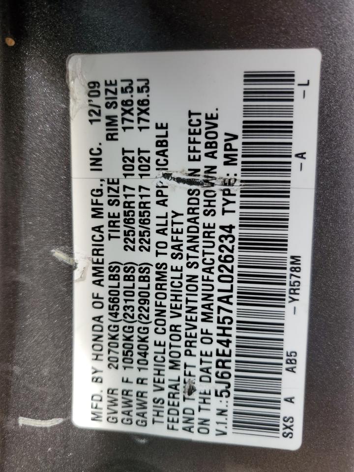 2010 Honda Cr-V Ex VIN: 5J6RE4H57AL026234 Lot: 91393345