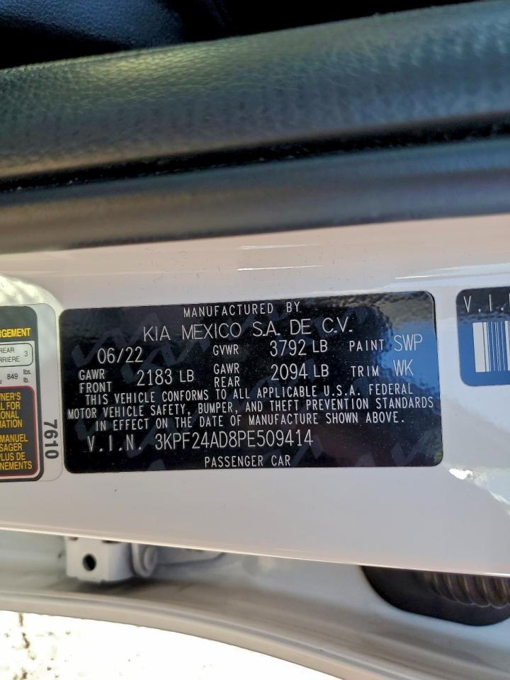 2023 Kia Forte Lx VIN: 3KPF24AD8PE509414 Lot: 94268995