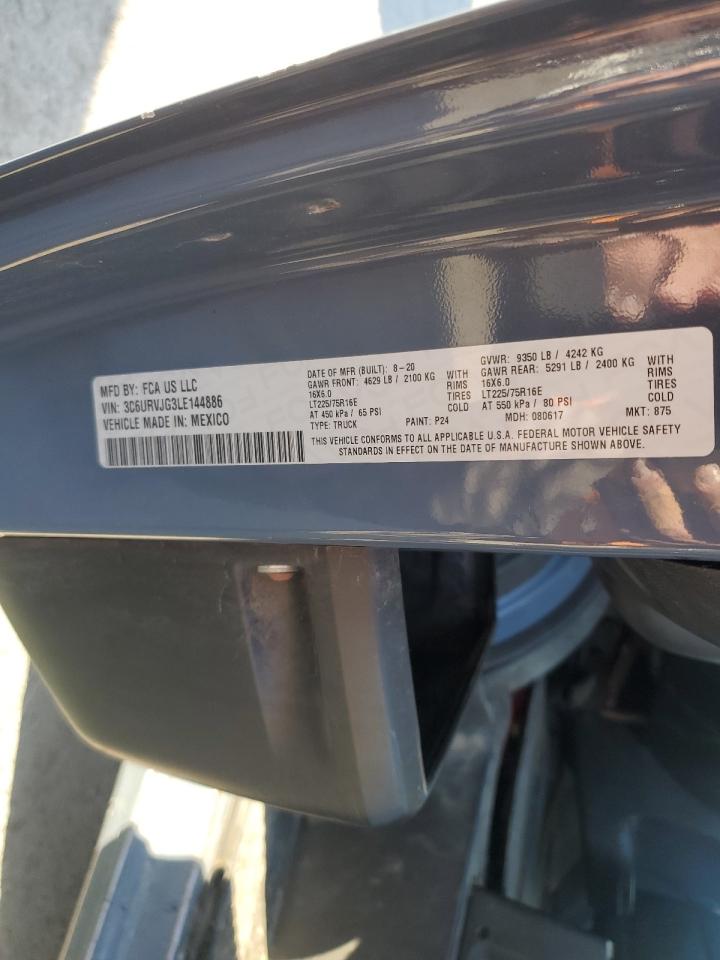 2020 Ram Promaster 3500 Delivery Van VIN: 3C6URVJG3LE144886 Lot: 90796655