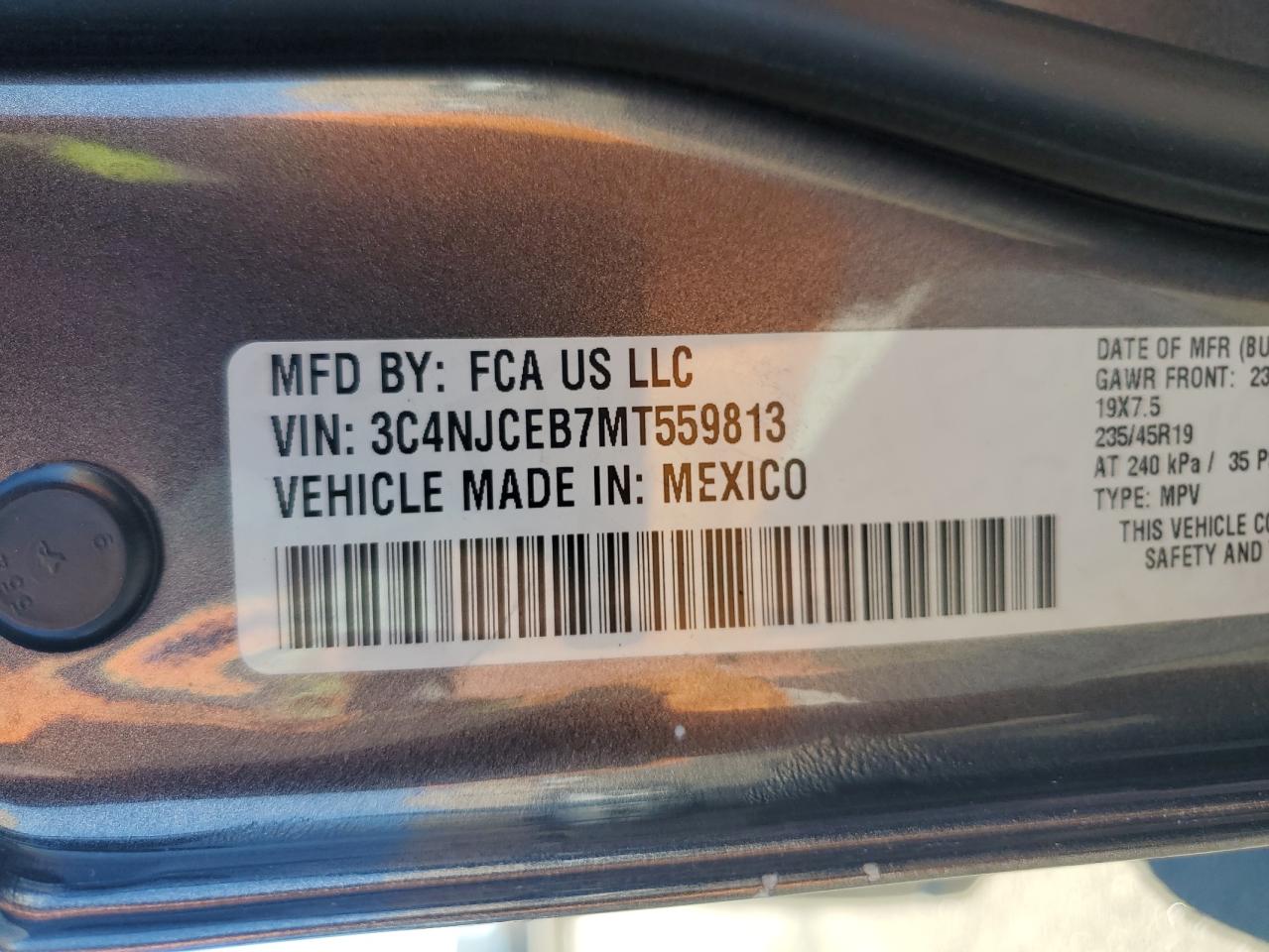 2021 Jeep Compass 80Th Edition VIN: 3C4NJCEB7MT559813 Lot: 91275475